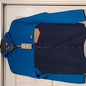 Patagonia Boy's Micro D Snap-T Jacket New Navy w/ Balkan Blue